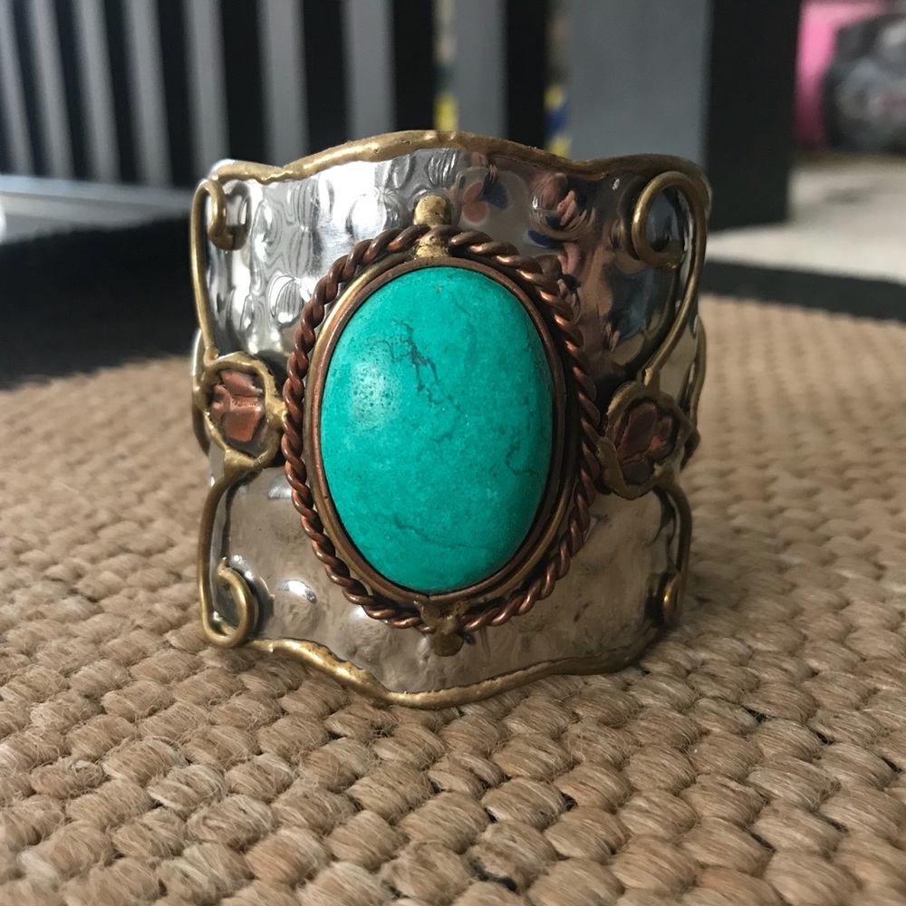 Gold / Silver / Turquoise Cuff